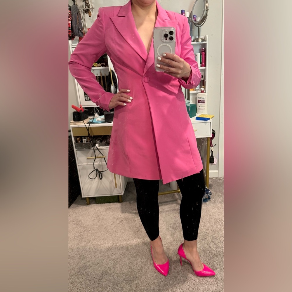 Pink tuxedo dress